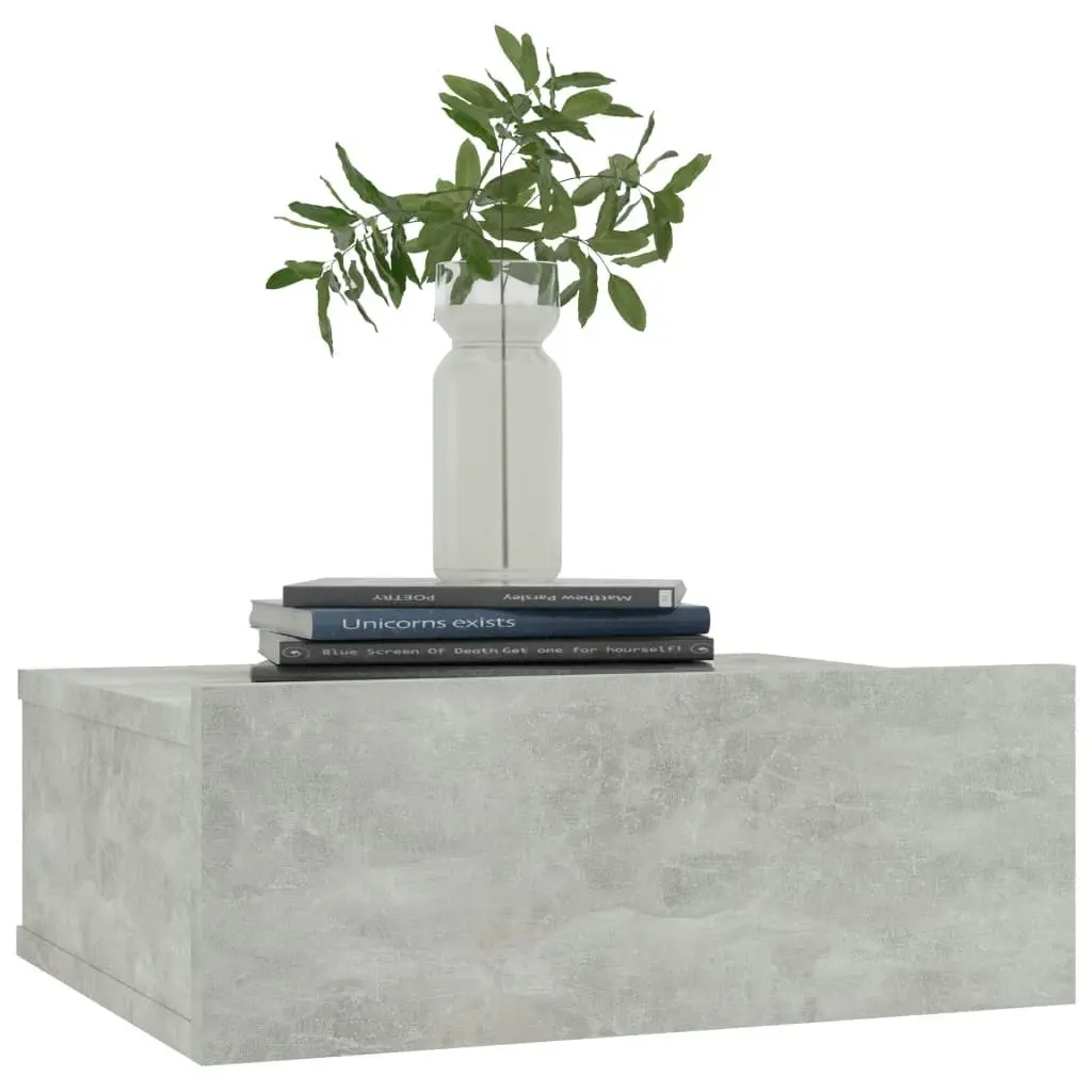 Floating Nightstand Concrete Grey 40x30x15 cm Engineered Wood 800314