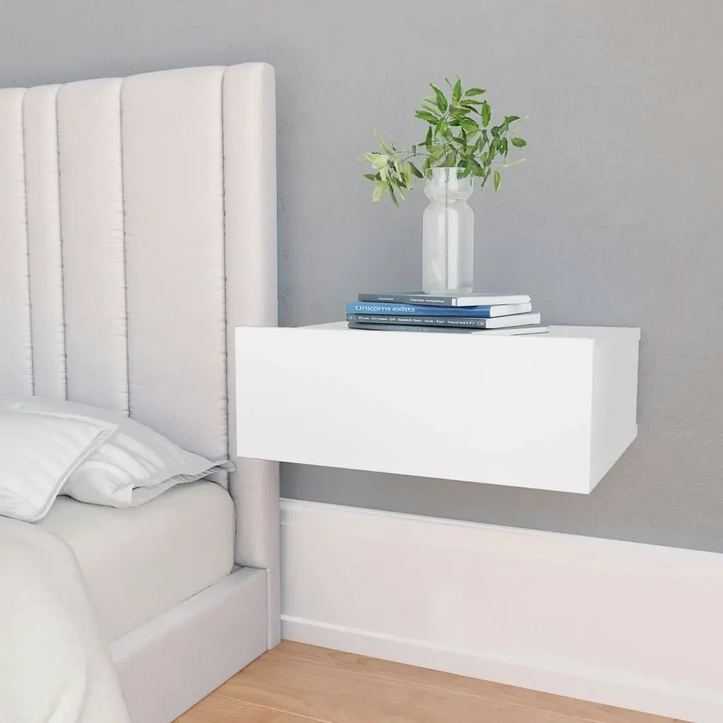 Floating Nightstand White 40x30x15 cm Engineered Wood 802210