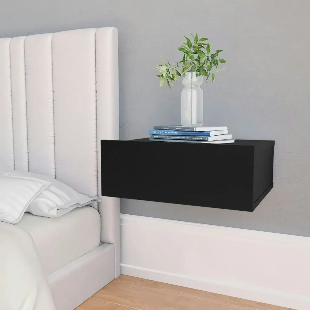 Floating Nightstands 2 pcs Black 40x30x15 cm Engineered Wood 800309