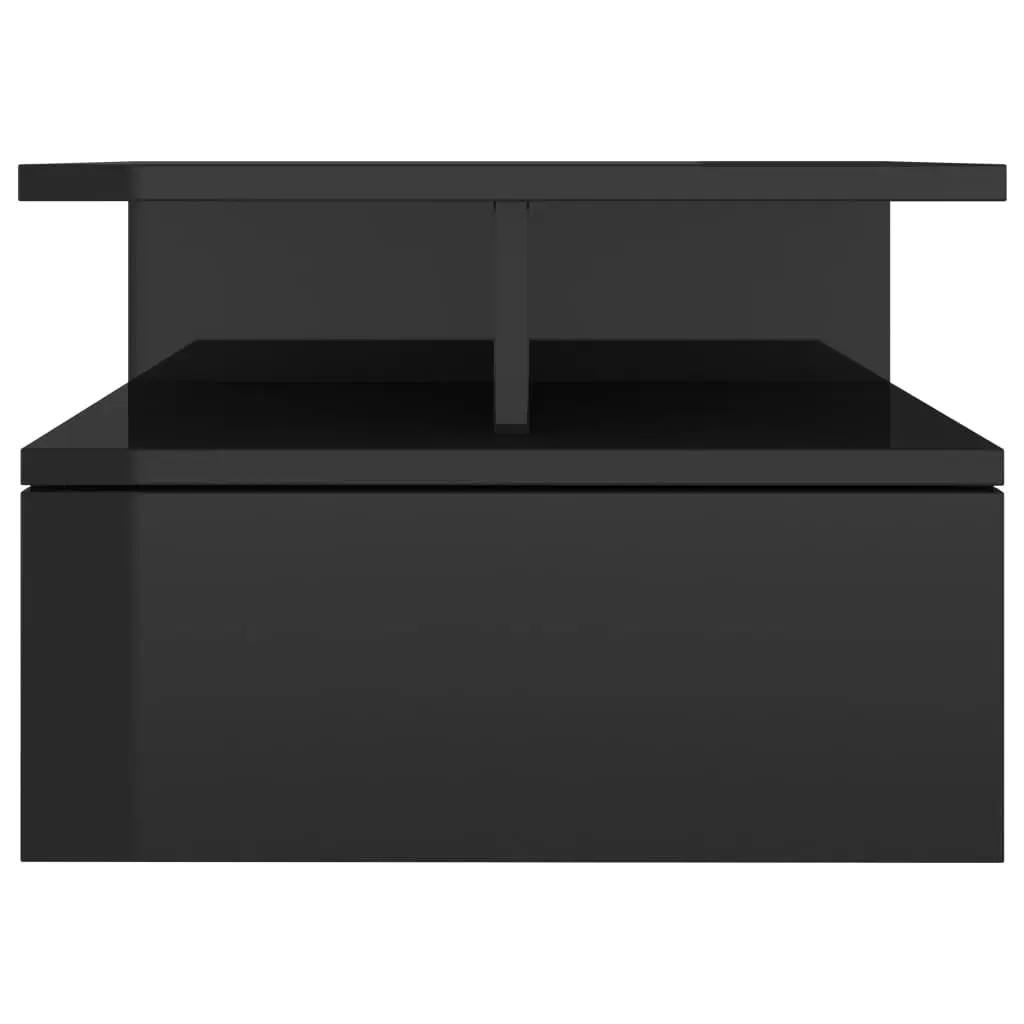 Floating Nightstands 2 pcs High Gloss Black 40x31x27 cm Engineered Wood 800420