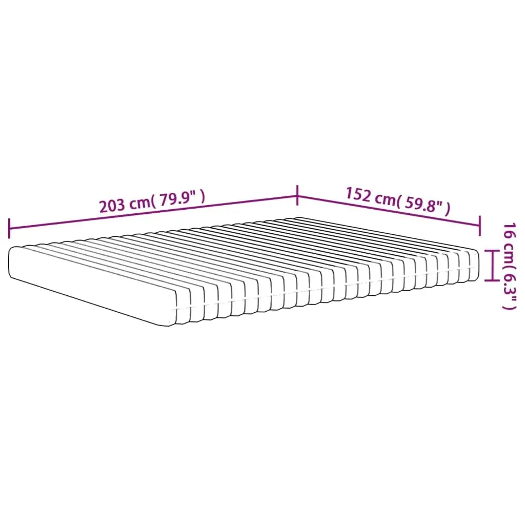 Foam Mattress Medium Soft 152x203 cm Queen Size 373051