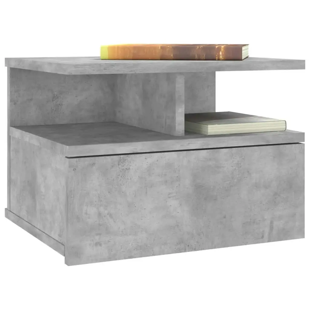 Floating Nightstand Concrete Grey 40x31x27 cm Engineered Wood 800413