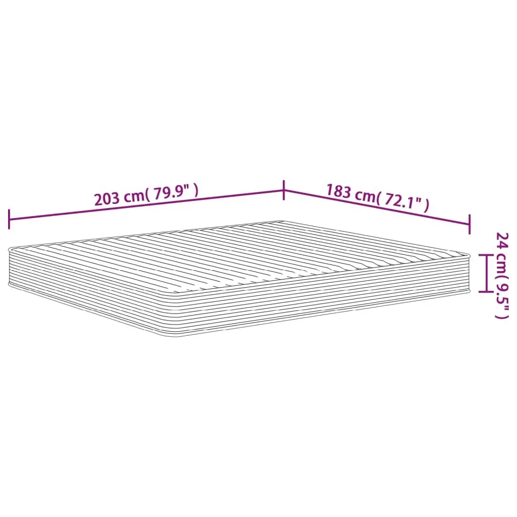 Foam Mattress Medium Soft 183x203 cm King Size 373015