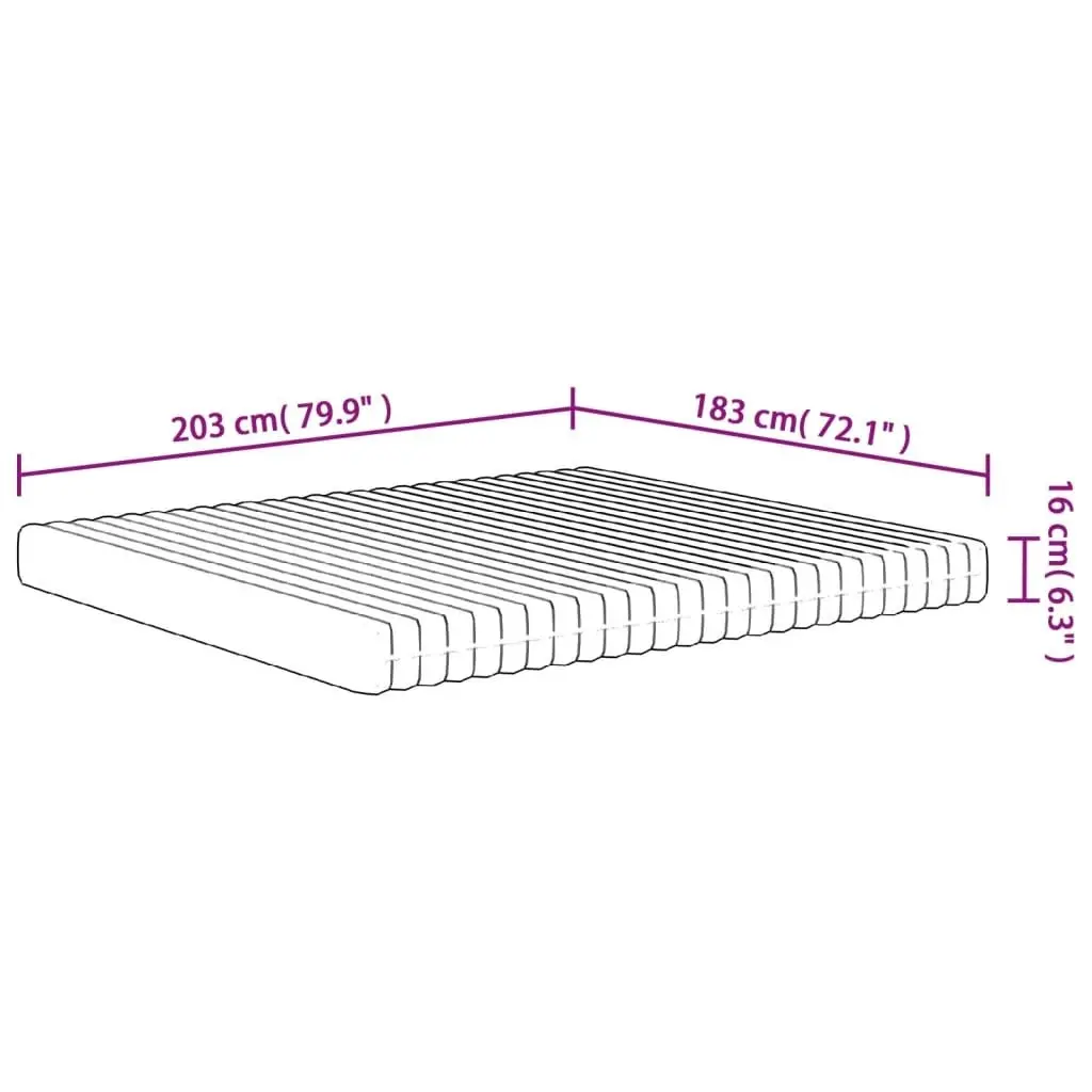 Foam Mattress Medium Soft 183x203 cm King Size 373054