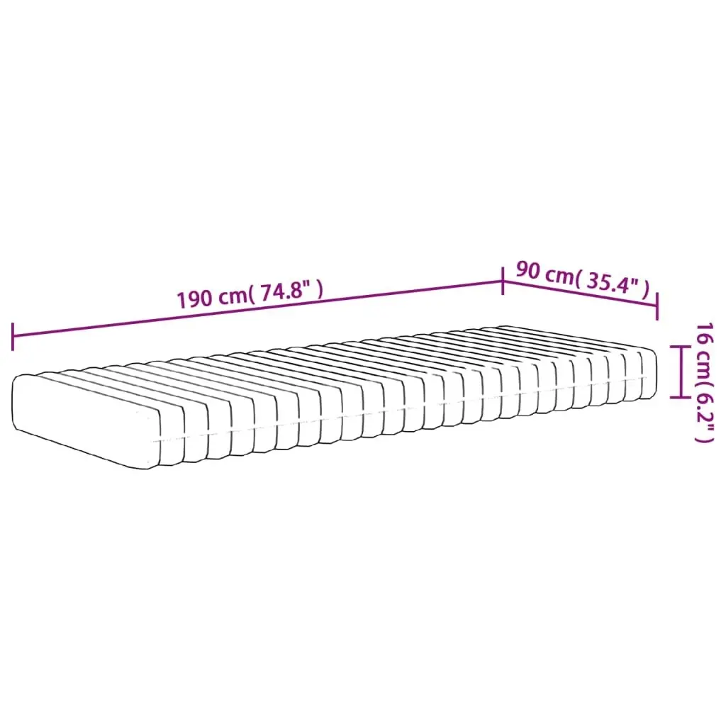 Foam Mattress Medium Soft 90x190 cm 373043