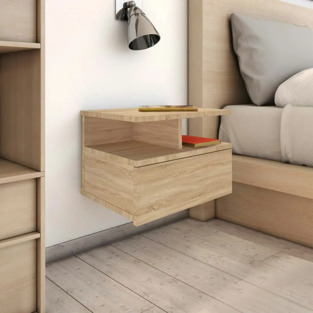 Floating Nightstand Sonoma Oak 40x31x27 cm Engineered Wood 800411