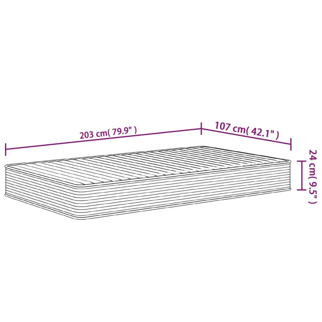 Foam Mattress Medium Soft 107x203 cm King Single Size 373007