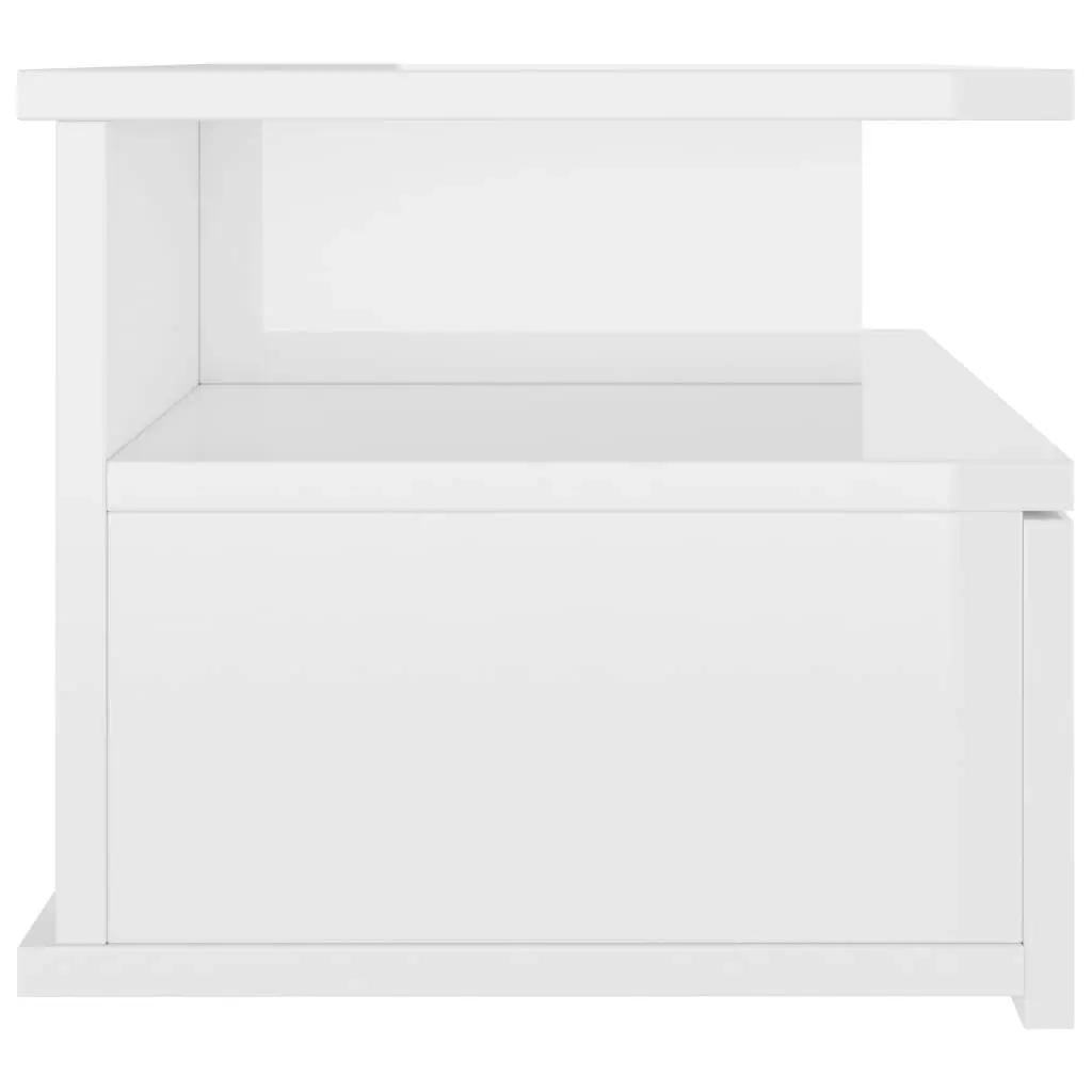 Floating Nightstands 2 pcs High Gloss White 40x31x27 cm Engineered Wood 800418