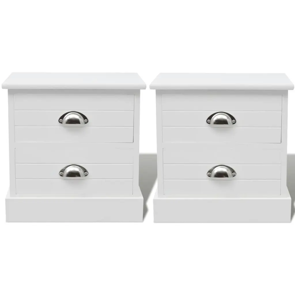 French Bedside Cabinets 2 pcs White 242887