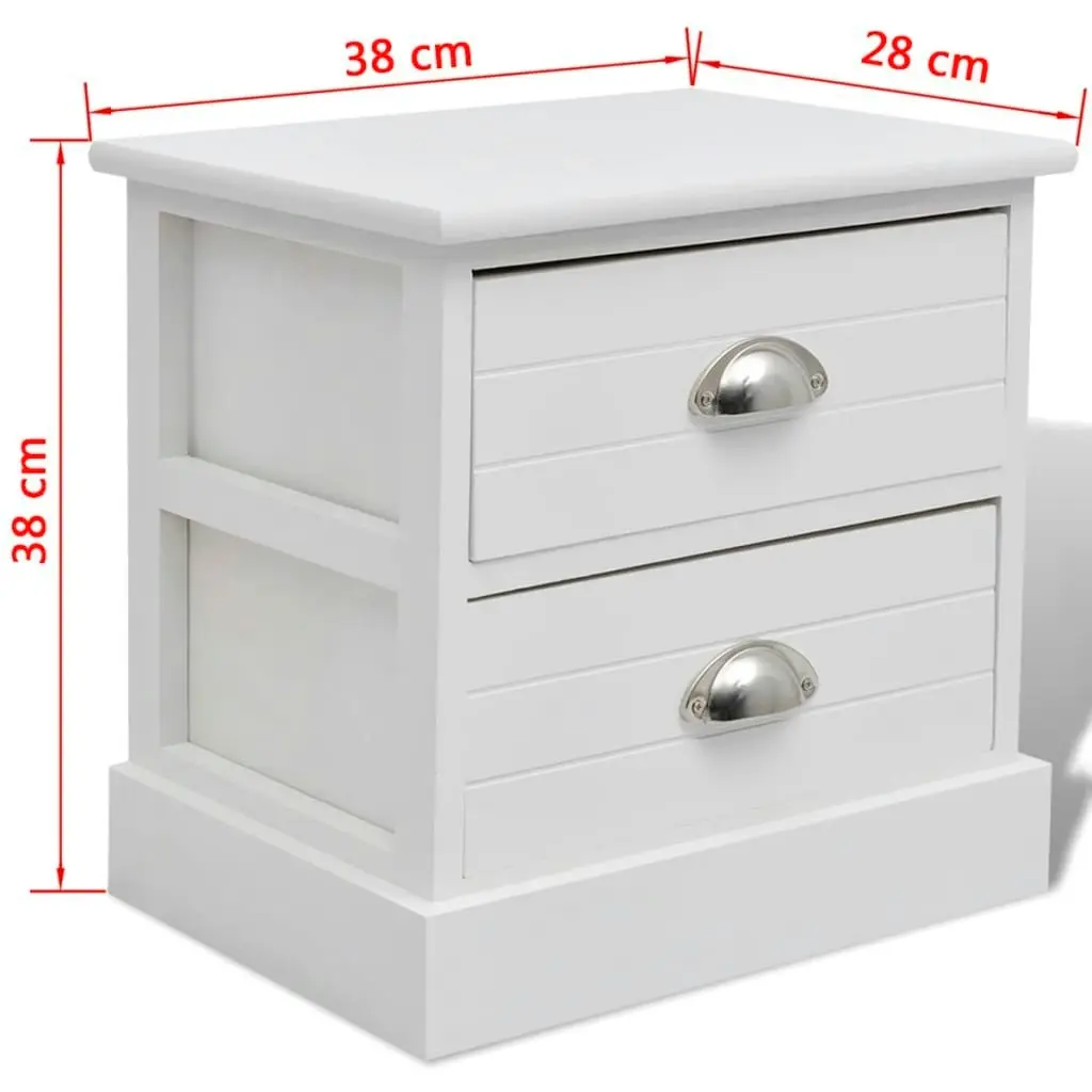 French Bedside Cabinets 2 pcs White 242887