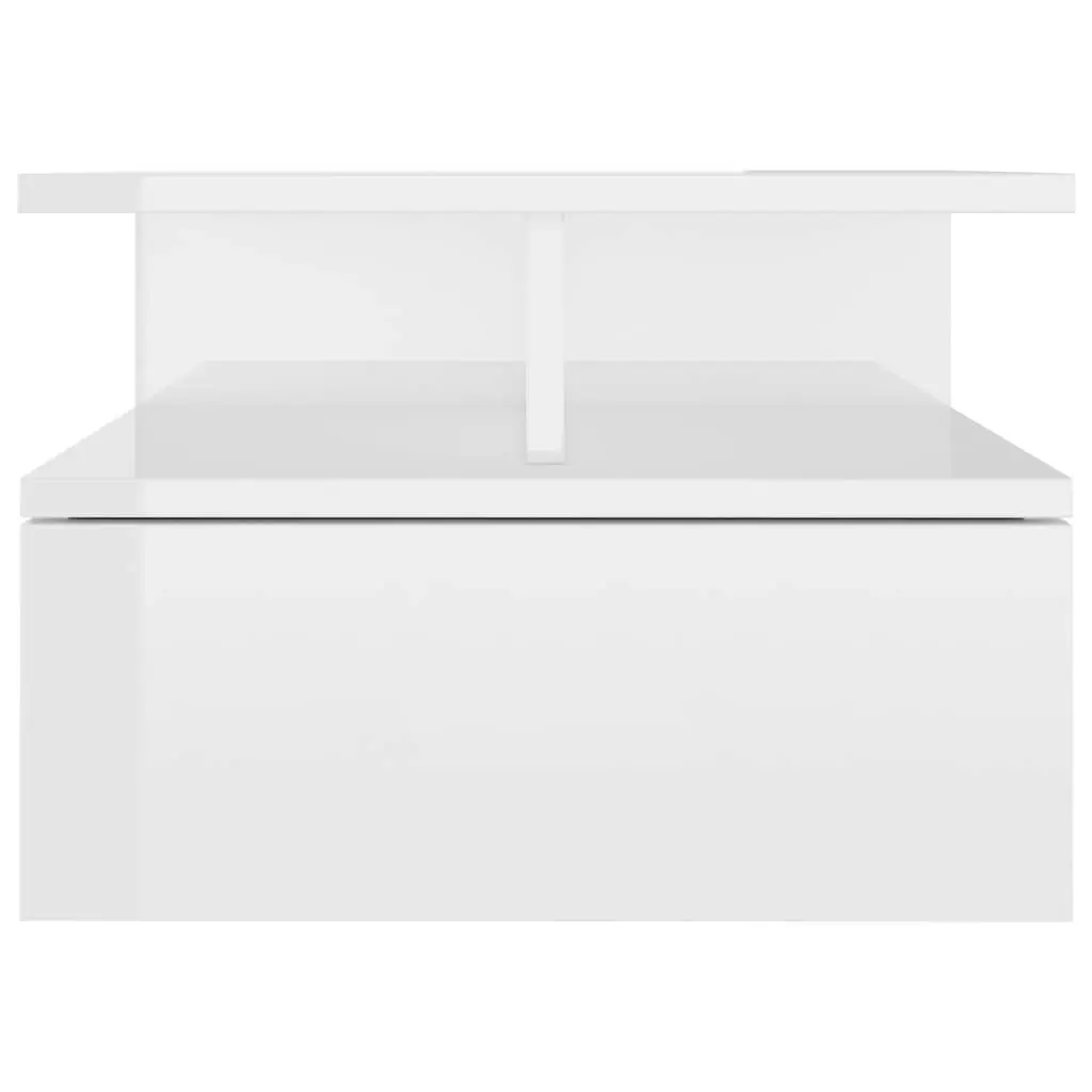 Floating Nightstand High Gloss White 40x31x27 cm Engineered Wood 800417