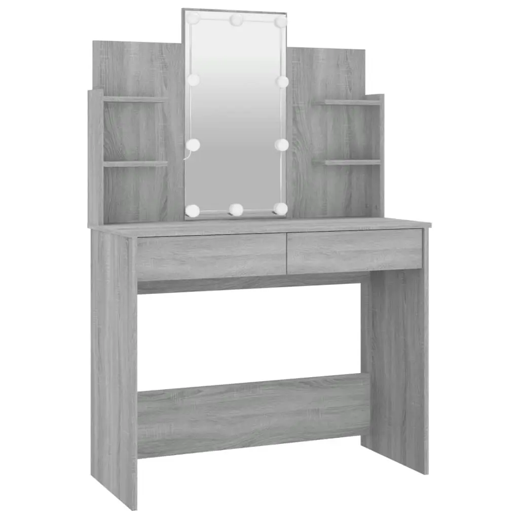 Dressing Table Set with LED Grey Sonoma Engineered Wood 3114129