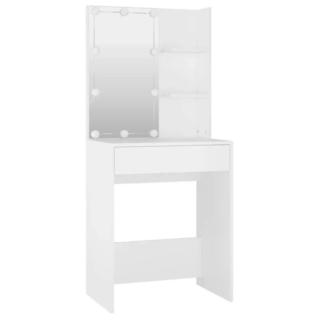 Dressing Table Set with LED White Engineered Wood 3114131