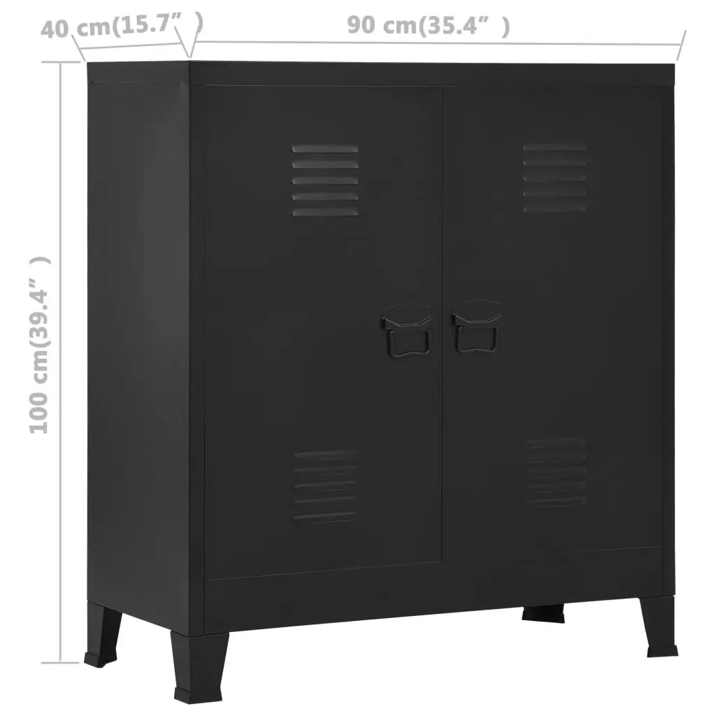 Industrial Storage Chest Black 90x40x100 cm Steel 145356