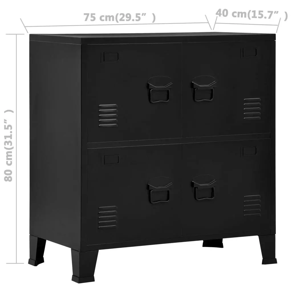 Industrial Storage Chest Black 75x40x80 cm Steel 145358