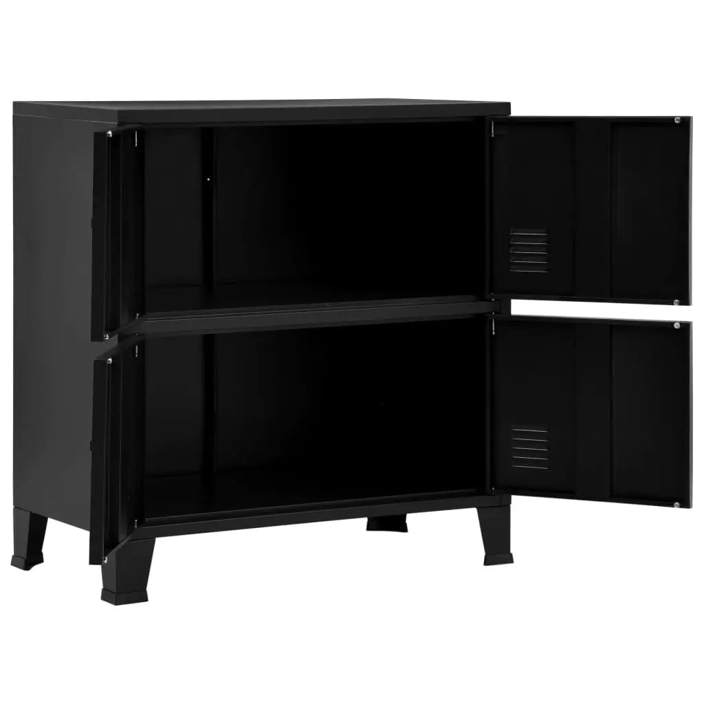 Industrial Storage Chest Black 75x40x80 cm Steel 145358