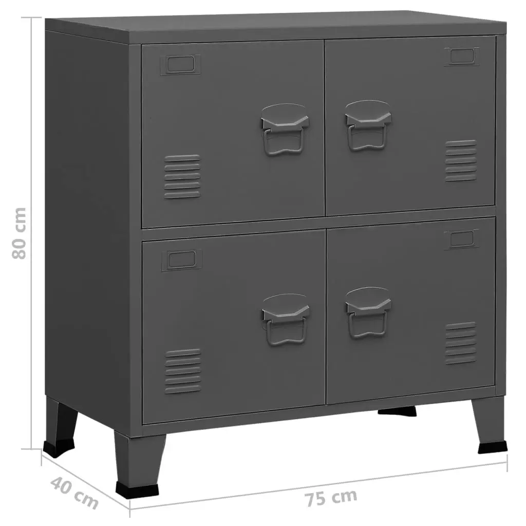 Industrial Storage Chest Anthracite 75x40x80 cm Steel 339627