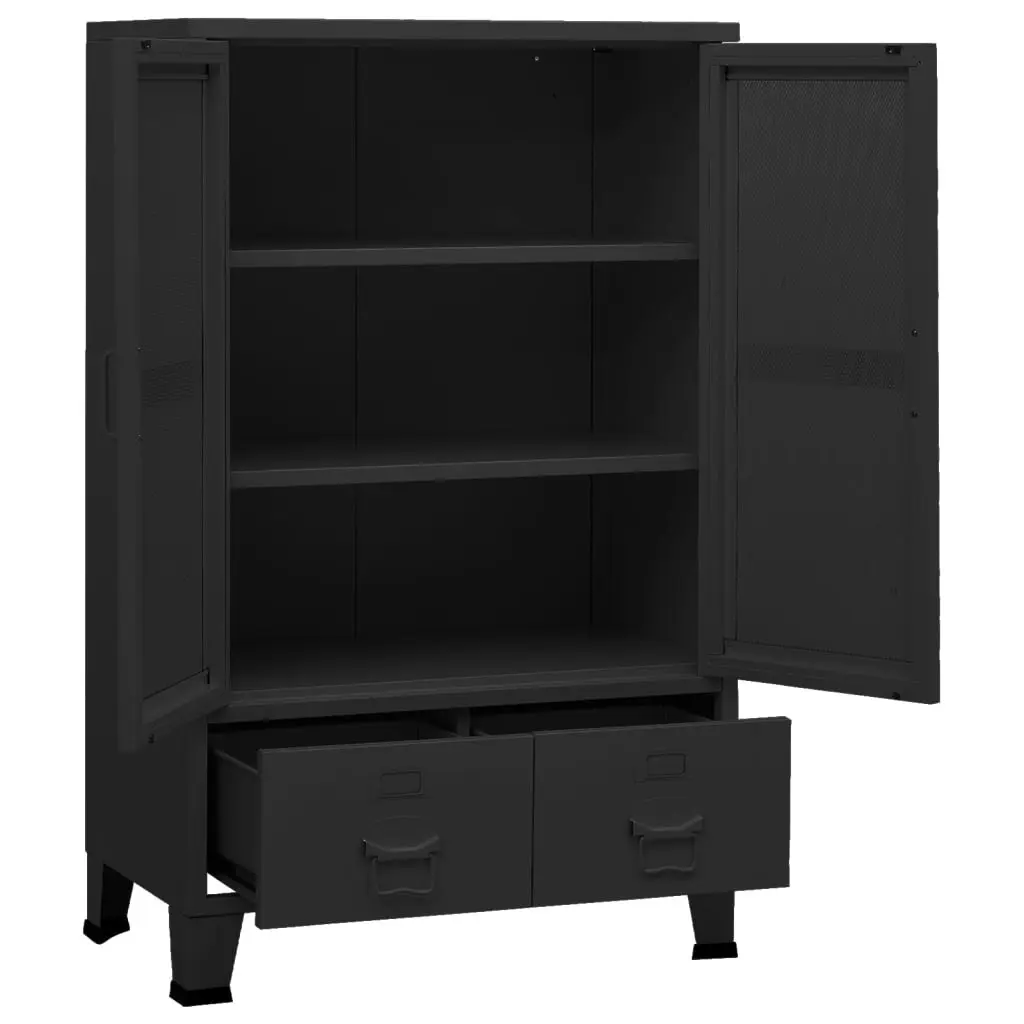 Industrial Storage Chest Black 70x40x115 cm Metal 339621