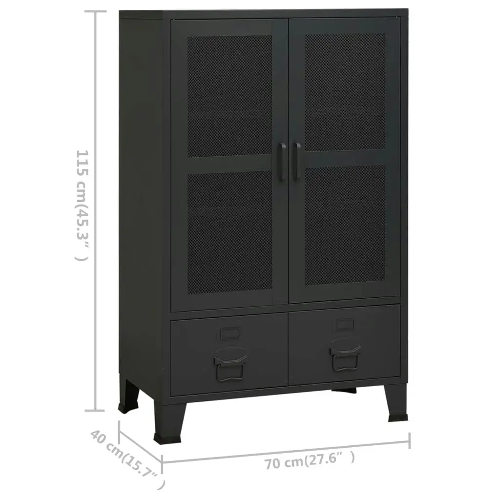 Industrial Storage Chest Black 70x40x115 cm Metal 339621