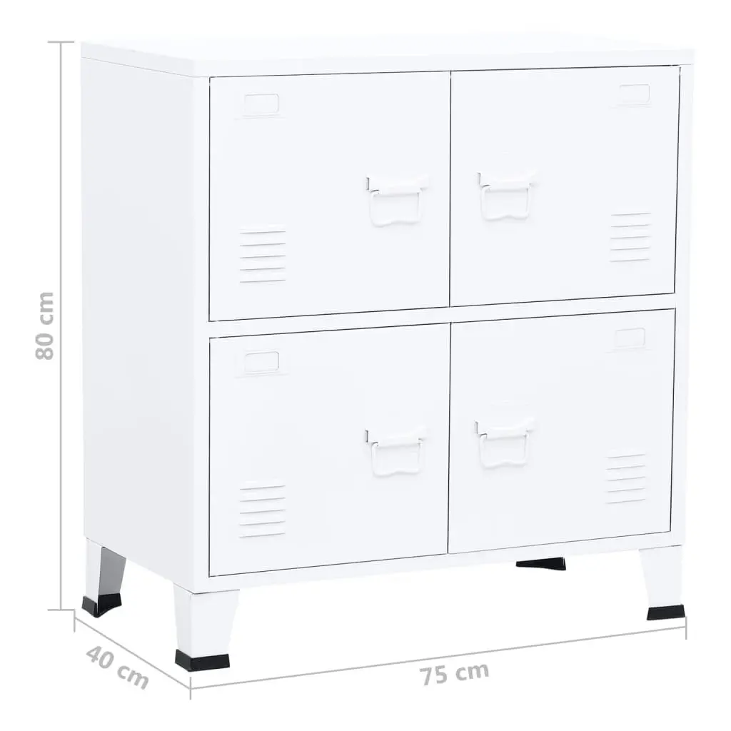 Industrial Storage Chest White 75x40x80 cm Steel 339626