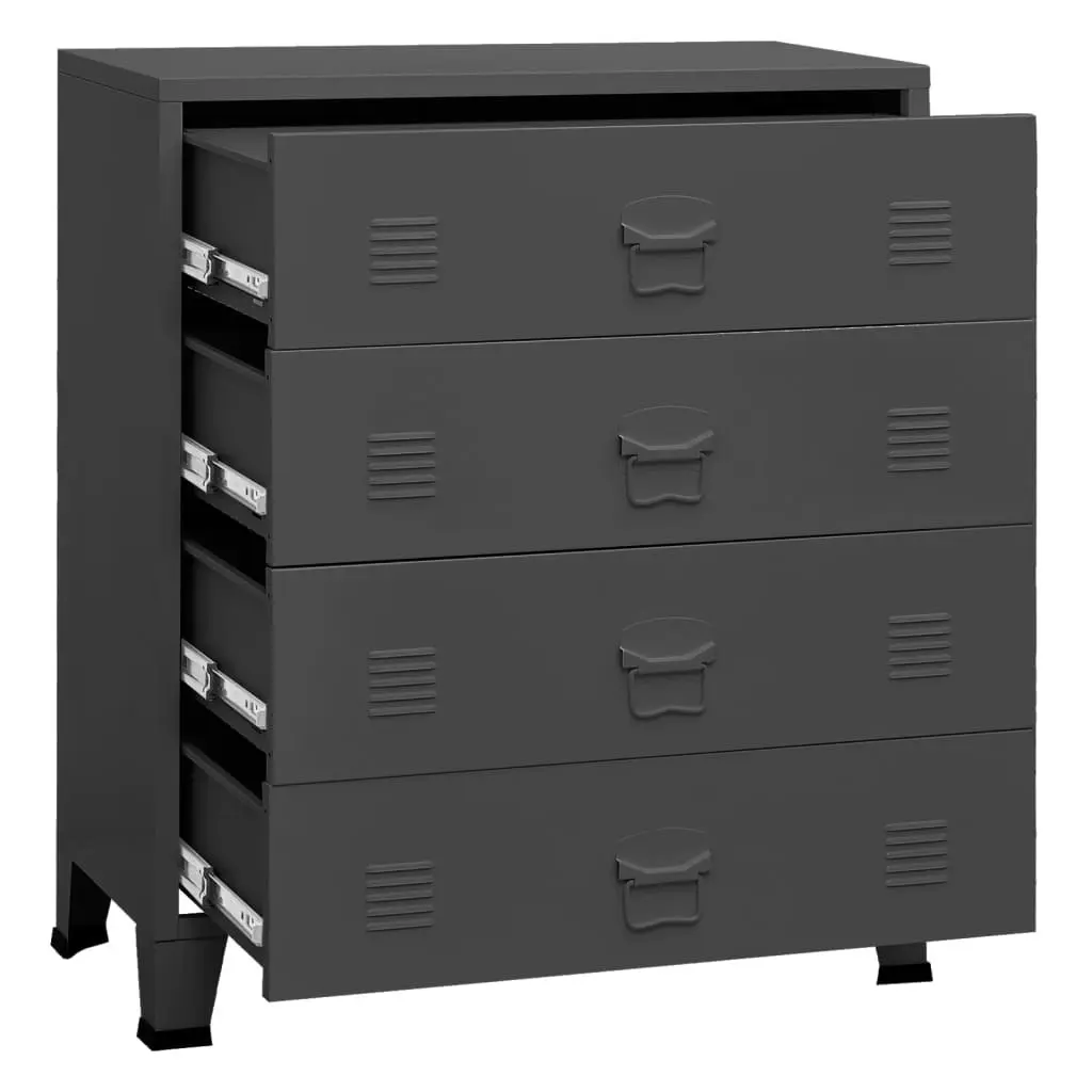 Industrial Drawer Cabinet Anthracite 78x40x93 cm Metal 339617