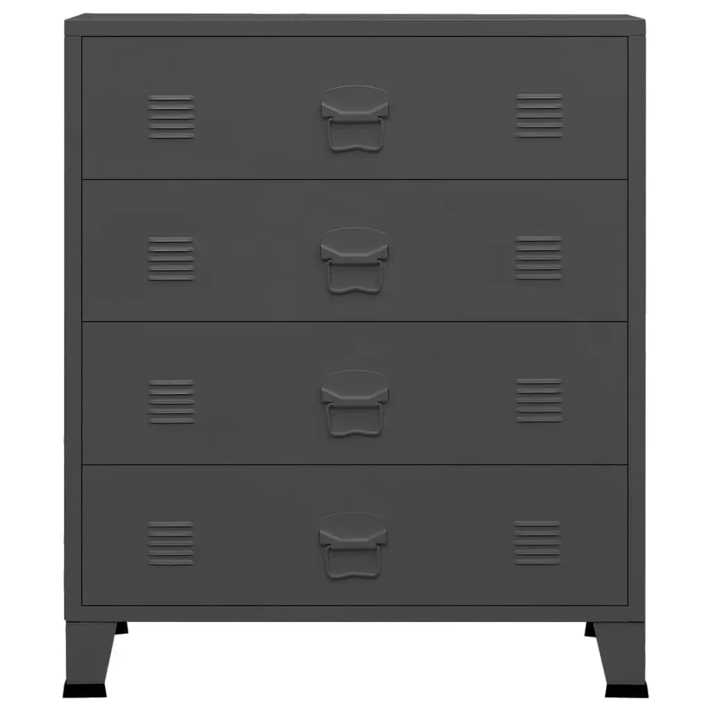 Industrial Drawer Cabinet Anthracite 78x40x93 cm Metal 339617