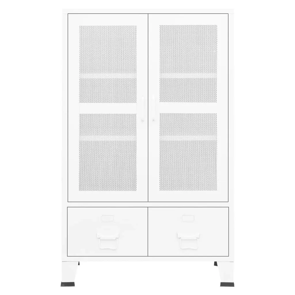 Industrial Storage Chest White 70x40x115 cm Metal 339622