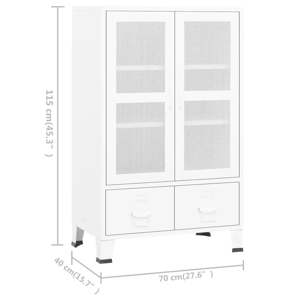 Industrial Storage Chest White 70x40x115 cm Metal 339622