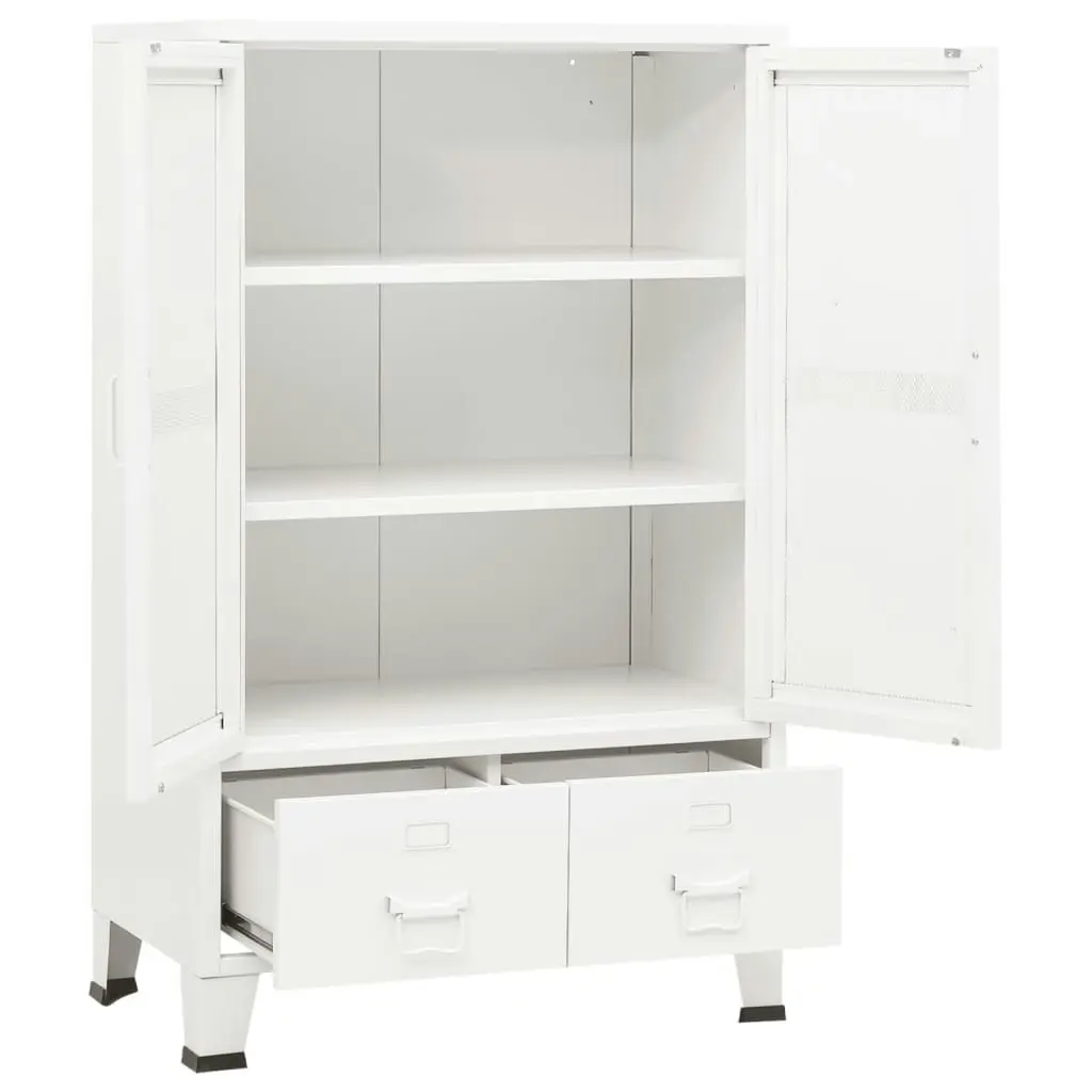 Industrial Storage Chest White 70x40x115 cm Metal 339622