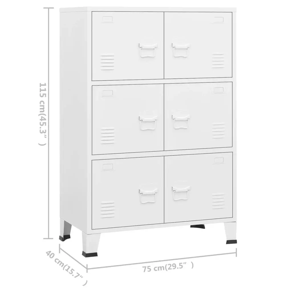 Industrial Storage Chest White 75x40x115 cm Metal 339629