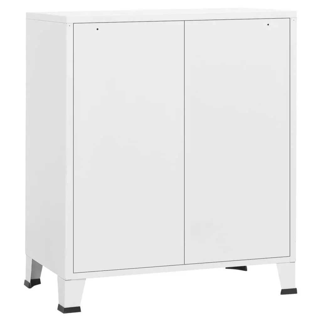 Industrial Drawer Cabinet White 78x40x93 cm Metal 339616