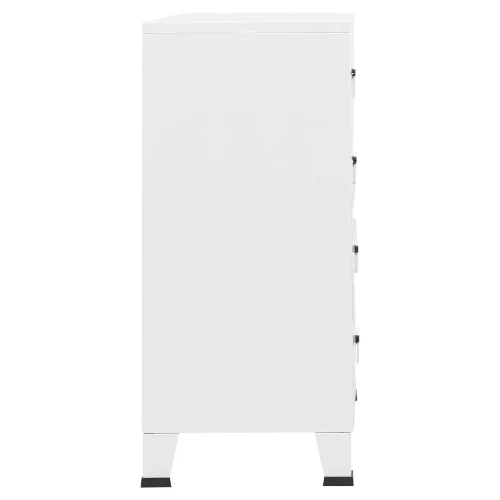 Industrial Drawer Cabinet White 78x40x93 cm Metal 339616