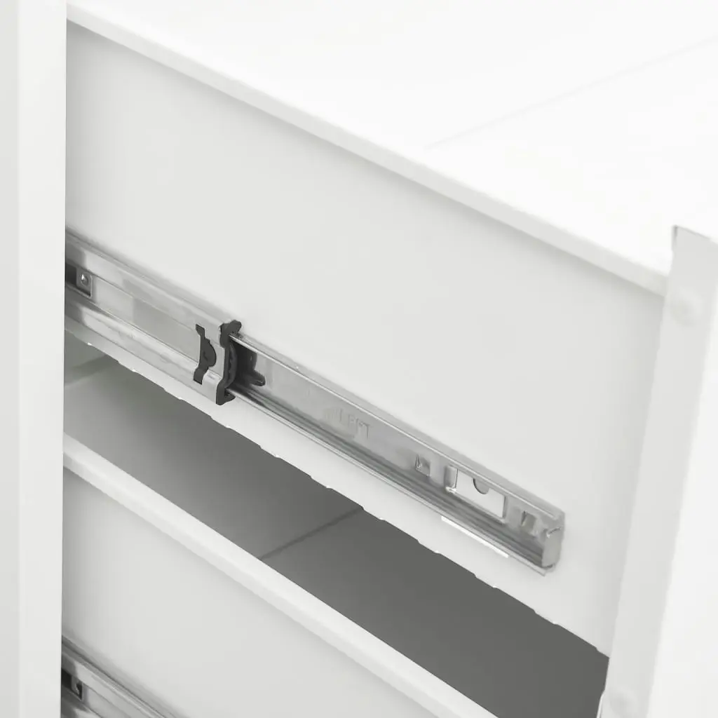 Industrial Drawer Cabinet White 78x40x93 cm Metal 339616