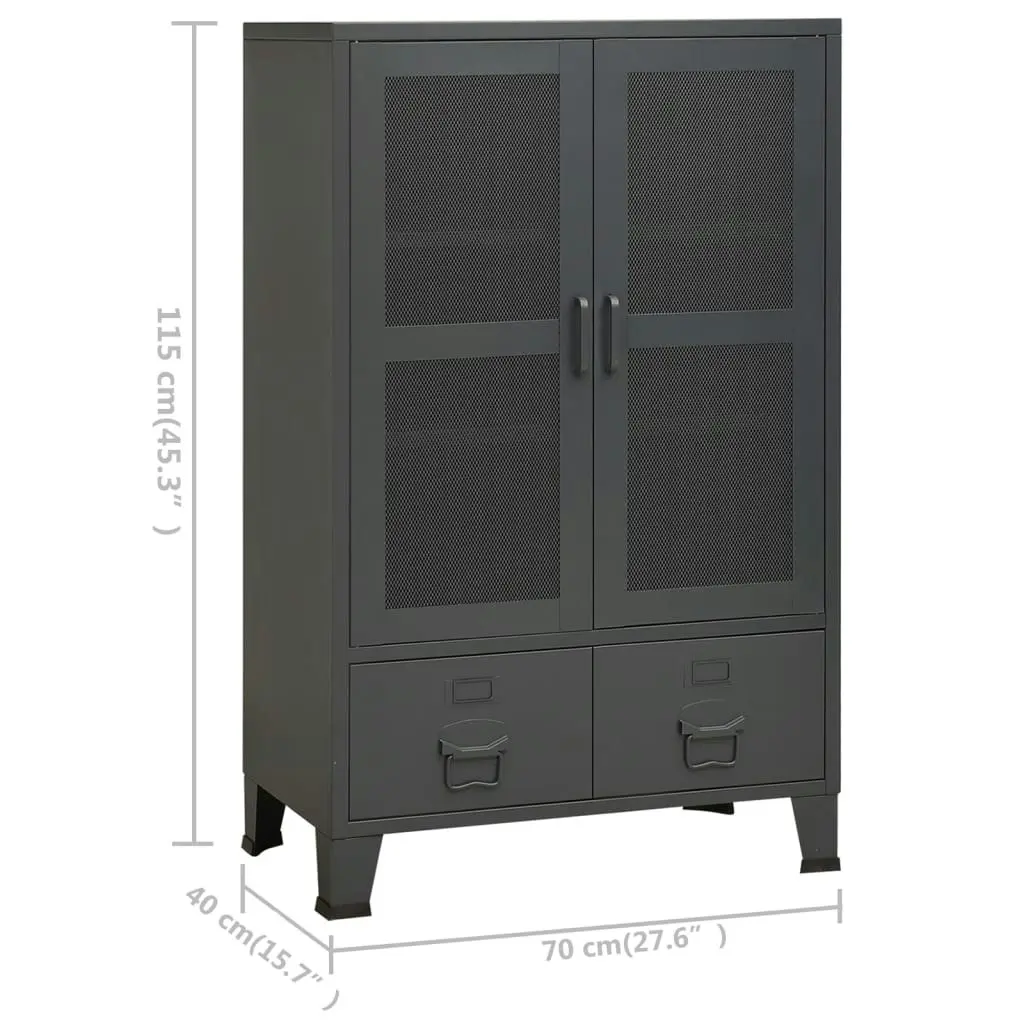 Industrial Storage Chest Anthracite 70x40x115 cm Metal 339623