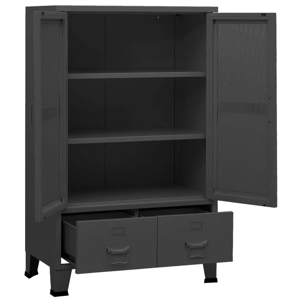 Industrial Storage Chest Anthracite 70x40x115 cm Metal 339623