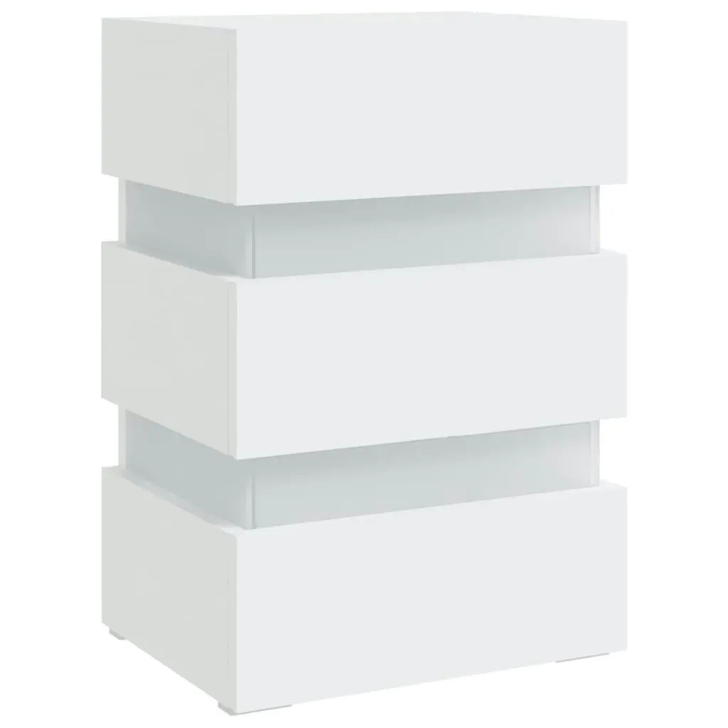 LED Bedside Cabinet White 45x35x67 cm Engineered Wood 326840