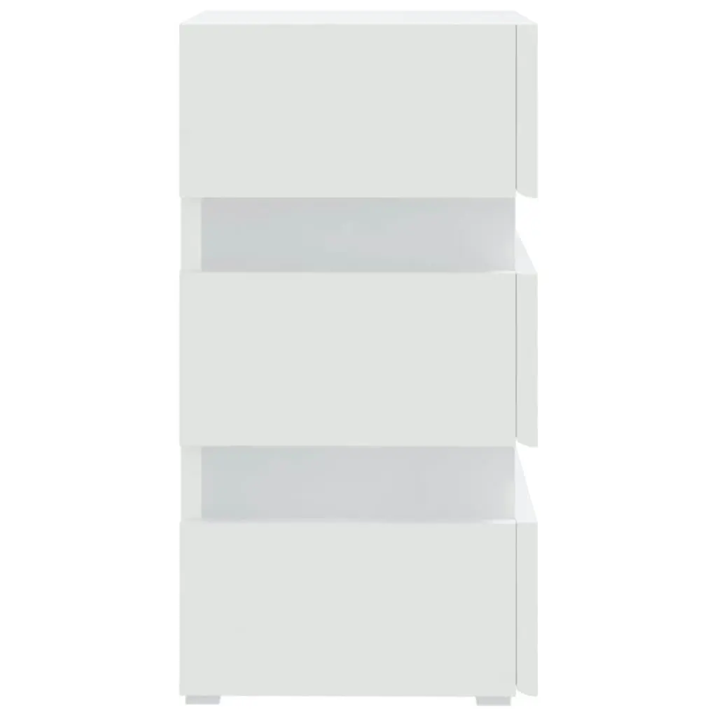 LED Bedside Cabinet White 45x35x67 cm Engineered Wood 326840