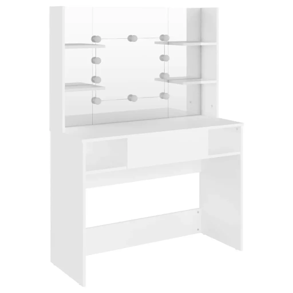 Makeup Table with LED Lights 100x40x135 cm MDF White 331538