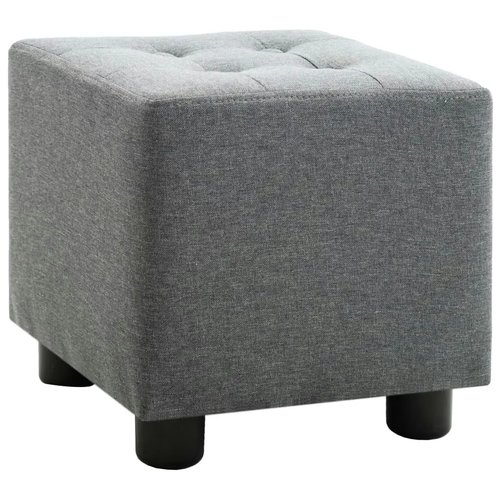 2 Piece Armchair and Stool Set Light Grey Fabric 248034