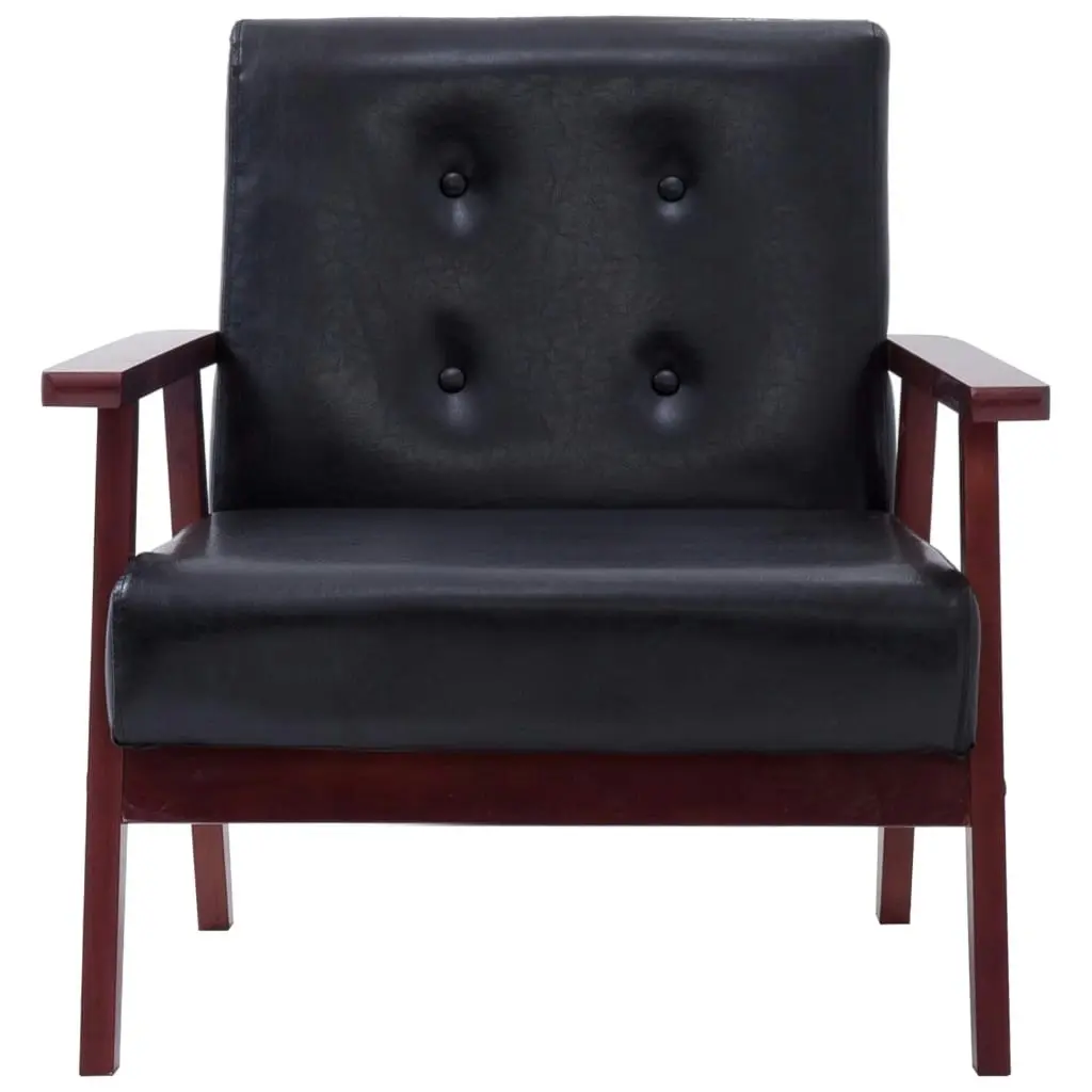 Armchair  Black Faux Leather 248641