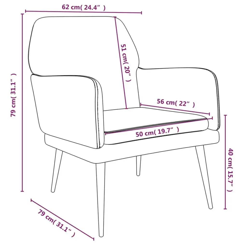 Armchair Black 62x79x79 cm Velvet 351377