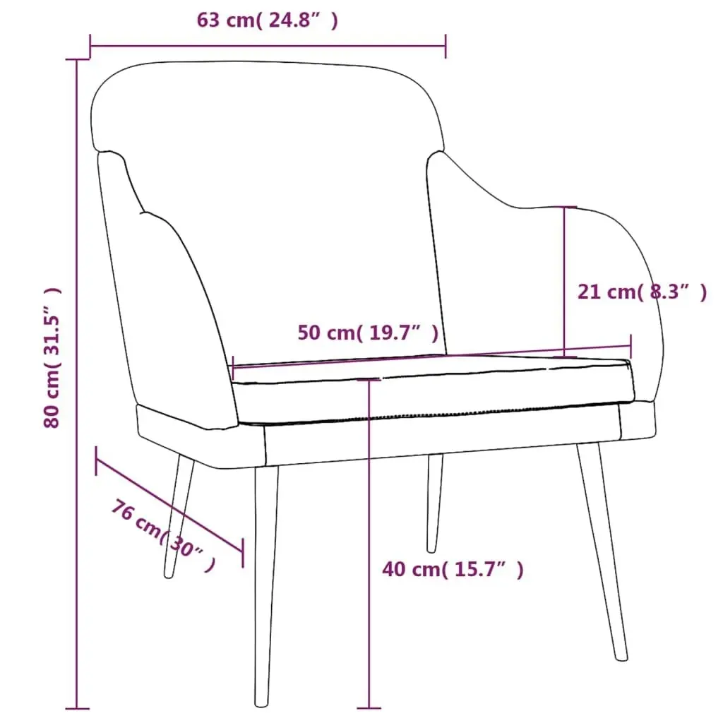 Armchair Black 63x76x80 cm Velvet 351459