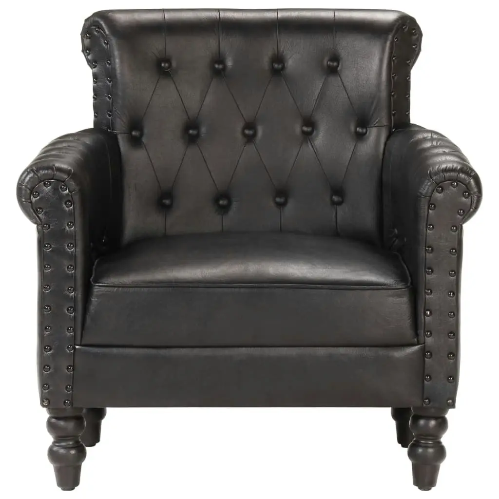 Armchair Black Real Goat Leather 288288