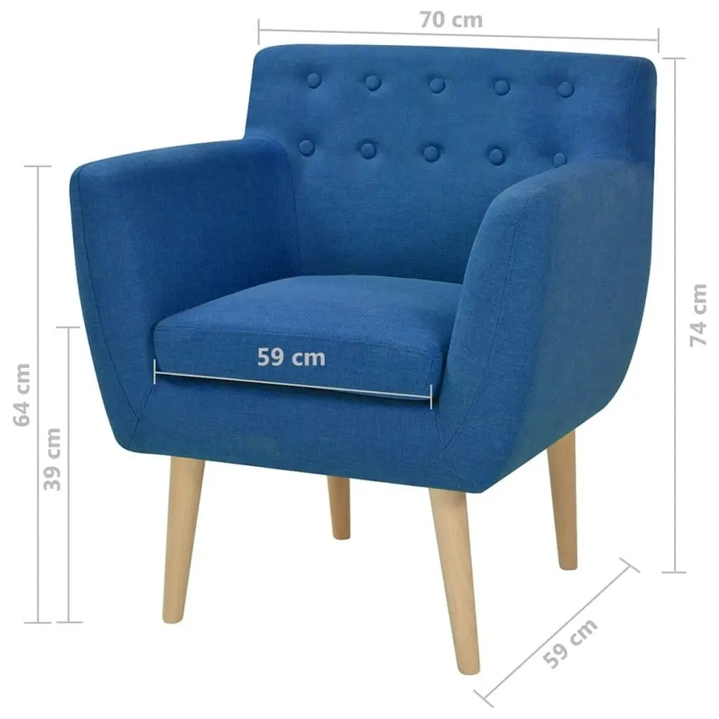 Armchair Blue Fabric 244067