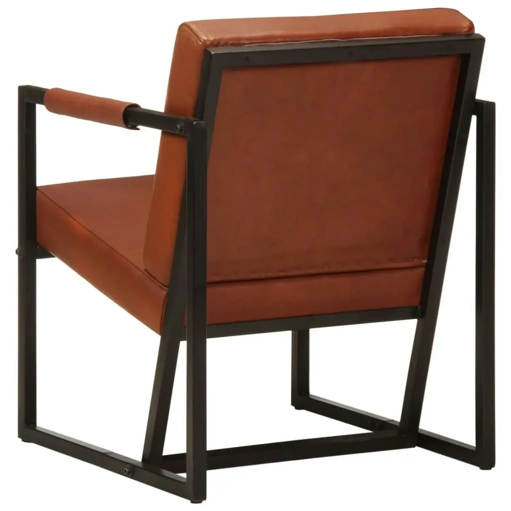 Armchair Brown Real Leather 247800