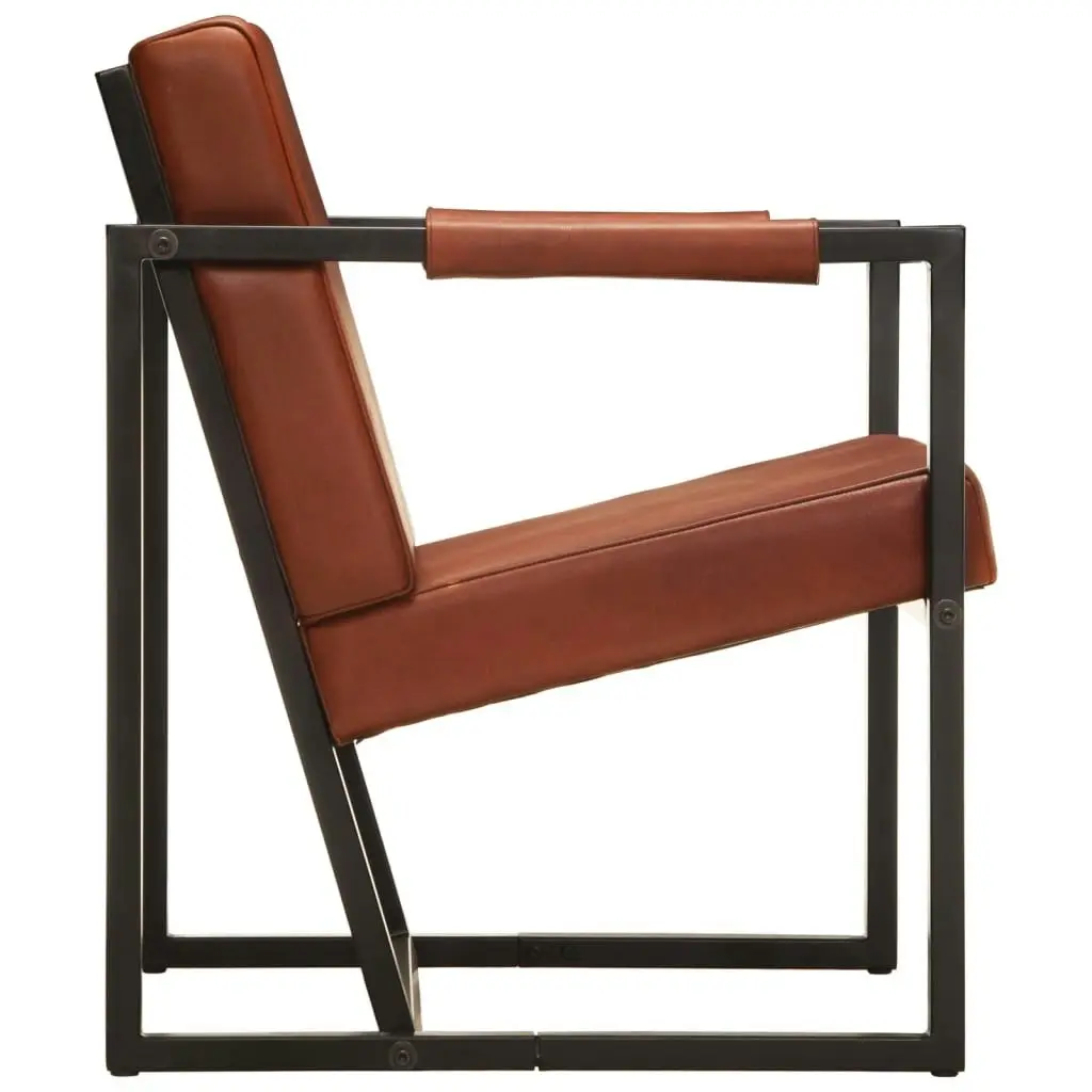 Armchair Brown Real Leather 247800