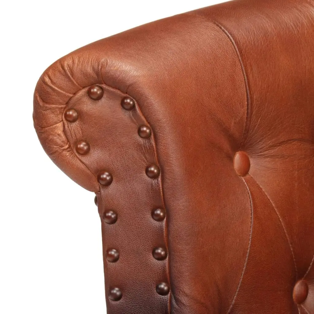 Armchair Brown Real Goat Leather 288287