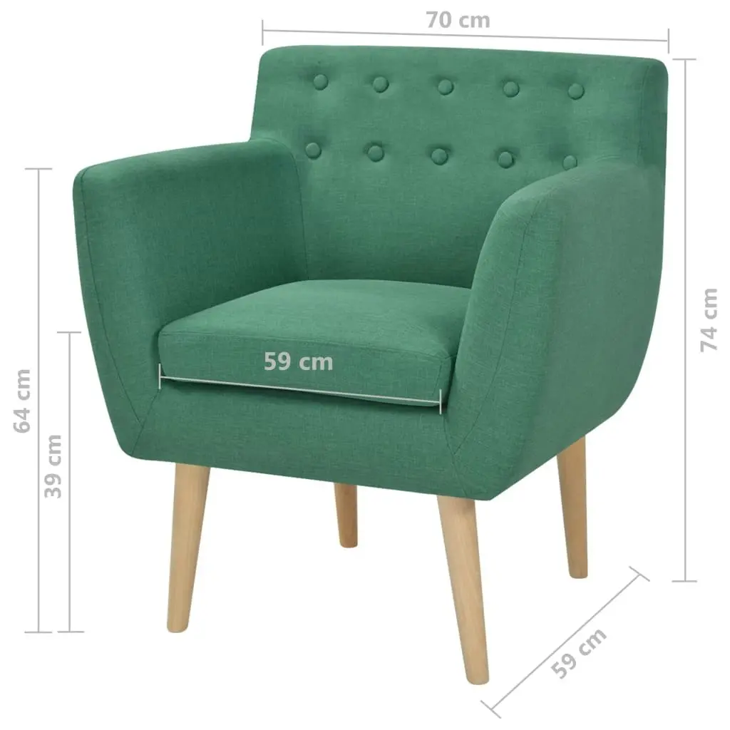 Armchair Green Fabric 244068