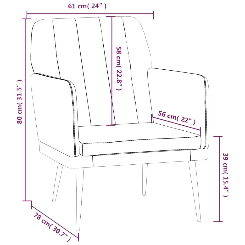 Armchair Cream 61x78x80 cm Faux Leather 351393