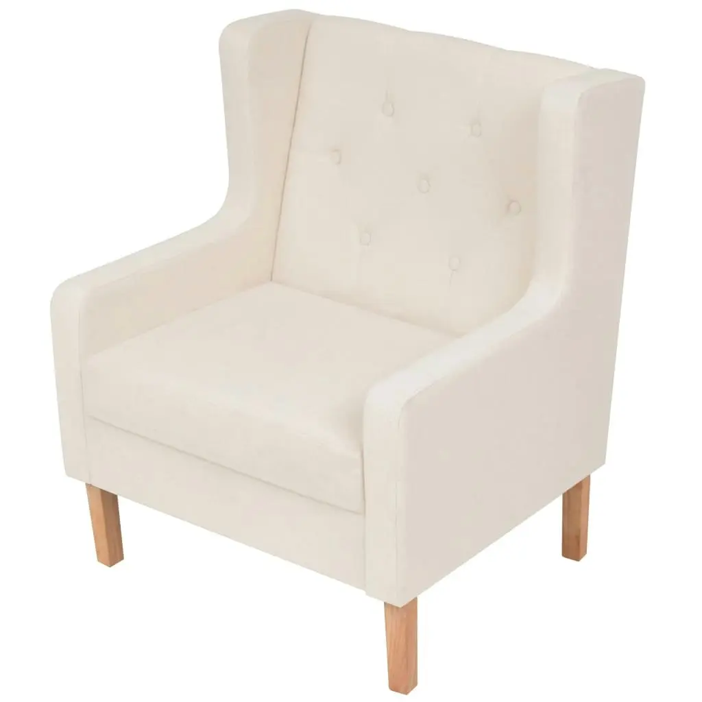 Armchair Cream White Fabric 245449